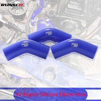 Runsco ID 38/45/51/57/60/63/70/76/80/83/89mm Silicone Turbo Intake Pipe 45° Silicone Elbow Hose Color Blue