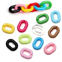 30/100PCS 20X14mm Acrylic Multicolor Chain Buckle Ring Key Ring Bag Pendant DIY Jewelry Accessories Manufacturers Wholesale