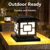 Solar Lights LED Waterproof Outdoor Landscape Pillar Lamp Remote Control Classical Style Sunlight Garden Solar Lamp LED 2026 NEW