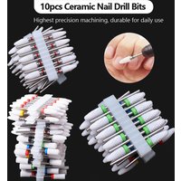 10 szt. ceramicznych frezów do paznokci 3/32 cala, profesjonalne i trwałe, do usuwania żelowych paznokci, czyszczenia skórek, idealne do manicure
