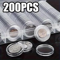 200 Pcs Transparent Capsule Box, Multi-Compartment Coin Storage Display Box, Protective Cover Organizer For Commemorative Coins