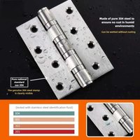 4 Inch Stainless Steel Mute Door Hinge, 3mm Thick Bearing Hinges, Heavy Duty Strong Load Bearing Gemel, Silent Furniture Hardwar