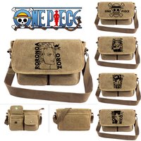 Anime One Piece Luffy Zoro Cartoon Crossbody Bag Canvas Messenger Bag Student School Bag Book Tote Shoulder Bag Cosplay Gift