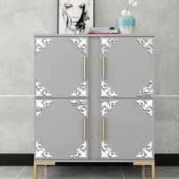 8pcs Furniture Decoration Mirror Sticker 3D Wallsticker Acrylic Self-adhesive Mirror Gold Sliver Sticker Cabinet Corner Decor