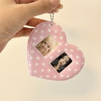 Ins1 inch Photo Card Holder Dual Card Position Photo Storage Display Pendant Keychain Couple Photo Card Protective Case Gift