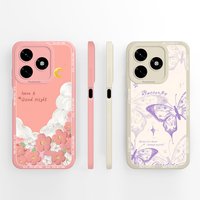 For Honor X5C Plus 4G Phone Case Pretty Bow Patterns Full Protection Soft Liquid Silicone Shell For HonorX 5C Shockproof Funda