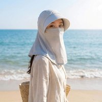 Full Face Sun Hat, UV Protection Outdoor Face Cover with Ponytail Hole, Breathable, Multiple Colors Available