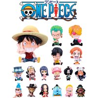 8-10cm Q-Version Anime Figure One Piece Monkey Luffy Roronoa Zoro Kawaii Toys Figural Nendoroid Car Decoration PVC Model Gifts