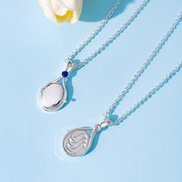 H2o Openable Metal Shell Pendant Necklace Silver Color with Crystal Mermaid Tv Movies Jewelry for Women Girls Cute Necklaces