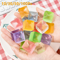 10-100Pcs Fidget Toy Mini Squishy Toys Mochi Ice Block Stress Ball Toy Kawaii Transparent Cube cat paw fish Stress Relief Squeez