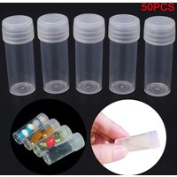 50Pcs 5g Small Sample Jar Barrel Vials Capsule Storage Container Plastic Bottle