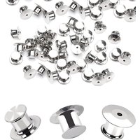 10pcs Locking Pin Back Pin Keeper Clasp Locking Metal Pin Backing for Brooch Lapel Pin Lock Accessories
