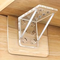 4pcs Heavy-Duty Transparent Acrylic Shelf Brackets - Invisible Wall-Mounted Shelf Supports, Capacity, for Home Office & Shelves