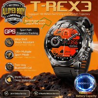 2026 T-REX3 1000mAh Large Battery Durable Adult Smart Watch GPS Strong Flashlight IP68 Waterproof BT Call Sports Smartwatch Men