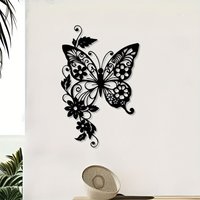 1pc Art Nouveau Butterfly Metal Wall Art - Elegant Iron Decor for Home, Halloween Christmas New Year Gift