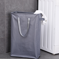 Heavy Duty Foldable Oxford Fabric Laundry Bin, Large Capacity Collapsible Storage Basket with Handles, Home Clothes Hamper