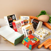 50/100Pcs Thickened And Greaseproof Burger Packaging Box Disposable Burger Box Food Grade Fast Food Take Out Boxes