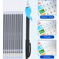 Magic Joke Ball Pen Invisible Slowly Disappear Ink Within One Hour Material Escolar Ballpoint Pens + 10 Pcs Refill Pen Holder