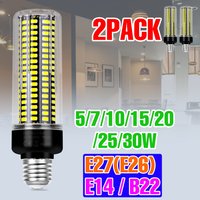 2Pack LED E27/E26 Corn Light Bulb E14 Ceiling Lamp B22 Chandelier Bulbs AC85-265V No Flicke Balcony Home Bedroom Cold/Warm White