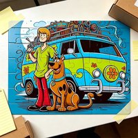 Scooby Doo 30pcs Jigsaw Puzzle Assembling Picture Cartoon Dogs Decompression Puzzles Toy Educational Men Women Decoration Gifts
