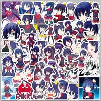 50pcs Set Love Chunibyo Other Delusions Anime Takanashi Rikka Figures Cute Girl Cartoon Diy Stickers Diary Fans Peripheral Gift