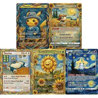 5Pcs Pokemon Cards Smeargle Snorlax Sunflora Jirachi Van Gogh Post Impressionism Series PTCG Cards Game Rare Holo Pokemon Cards