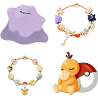 New Pokemon Eevee Snorlax Charmander Diy Bracelet Beads Anime Cartoon Accessories Pan Family Style Fashionable Couple Gifts