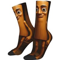 Funny Sock Tung Tung Tung Sahur 9 Vintage Seamless Pattern Printed Men Crew Socks Casual Men's Socks