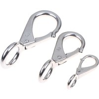 *Heavy Duty Stainless Steel 304 Spring Snap Hook Rigid Loaded Fixed Eye Clip Carabiner Universal Marine Boats Clip Dock Hardware