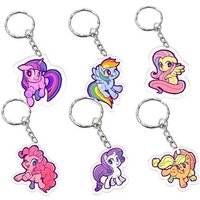 My Little Pony Anime Acrylic Cute Cartoon Keychain Key Ring Friends Girl Charms Creative Accessories Figure Jewelry Pendant Bag