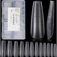 Kaniu 1 Box Dual System Nails Tips Clear Full Cover Extension False Nail Tips For Nails UV Gel Building Mold Tips Manicure Tools