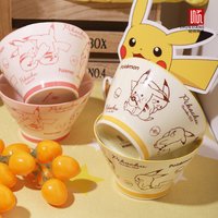 SHUNXIANG Pokémon Pikachu Ceramic Bowls Cartoon Porcelain Bowl&Plate&Dish Cute Kitchenware Soup&Ramen Bowl Rice Bowl Dining Tray