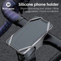 WEST BIKING Universal Silicone Bike Phone Holder Shockproof Handlebar Mount for 4-6.7 Inch MTB Road Bicycle Cycling Accessories