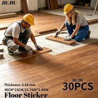 PVC Self-Adhesive Floor Sticker Roll Wood Grain Peel and Stick Floor Tile for Home Kitchen Bathroom Floor Covering Room Decor