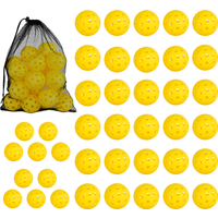 Pickleball Balls 40PCS 40 Holes Outdoor Pickleball Balls High Elasticity Durable Yellow Pickle Balls for All Pickleball Paddle