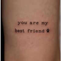 Paw Print English Quote Tattoo Sticker Retro Font Waterproof Long Lasting Temporary Tattoo for Women Arm
