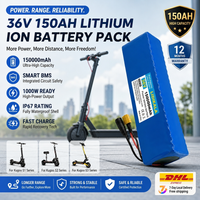 Neues Upgrade 10S3P 36V 150Ah 18650 Lithium-Batteriepack mit hoher Kapazität und hoher Leistung, mit integriertem BMS für Elektrofahrräder, Roller und E-Fahrzeuge als Ersatzstromquelle.