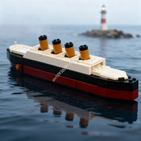 127pcs MOC Boat Micro Titanic Model Building Blocks Toy Construction DIY Festival Gifts Assemble Education Brick Creative Idea