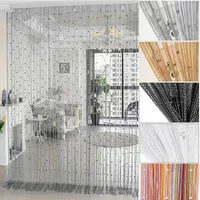 100*200cm Window Curtain Crystal Acrylic Beaded String partition Door Curtain Beads Room Divider Fringe Window Panel Drapes