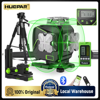Huepar S04-5RG 16-Linien-Laser-Nivelliergerät Grüner Strahl Selbstnivellierender Kreuzlinienlaser mit Fernbedienung, Laserdetektor & Magnethalterung