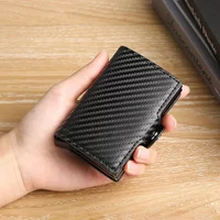 Anti RFID Protected Credit Card Holder Double Layer Slim Wallet for Men Carbon Fiber