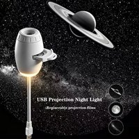 2-in-1 Multi-slide USB Projector Light Starry Night Light Adjustable Focus & Brightness Atmosphere Light Bedroom Car Decor Gift