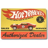 Hot Wheels Tin Sign Toy Garage Man Cave Authorized Dealer Poster-aluminum