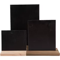 Message Board Display Sign Whiteboard Desktop Standing Decor Wooden Base Price Tag Black Chalkboards Memo Bar