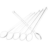 6Pcs Glass Coffee Spoon Ergonomic Handle Mixing Spoon Heat Resistant Reusable for Home Bar Cafe Kitchen Dessert Preparation