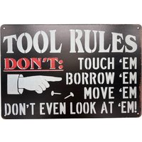 Tin Sign | Metal Wall Decor | Rules Don;ts in | Fun Decorative Poster Plaque for Home Garage Man Cave Room Bars | Vintage Retro