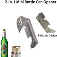2-In-1 Multi-Function Portable Can Opener Beer Bottle Jar Foldable Opener Kitchen Gadget Keychain EDC Tool