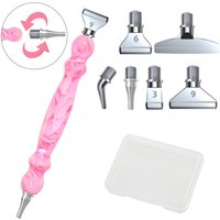 5D Diamond Painting Pen Set, Premium Resin Diamond Art Tool Kit with 6 Replaceable Nibs & Multi-Functional DIY Accessories