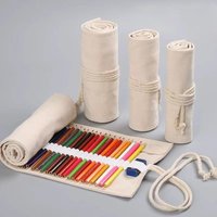 1PC Canvas pencil case - Simple and atmospheric design, colorful lead sketch pencil case for artists students and offices to use