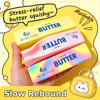 1V-Simulate Butter Slow Rebound Pinch Decompression Slow Rebound Butter Bread Pinching Ornament Relax & Decompress & Knead New